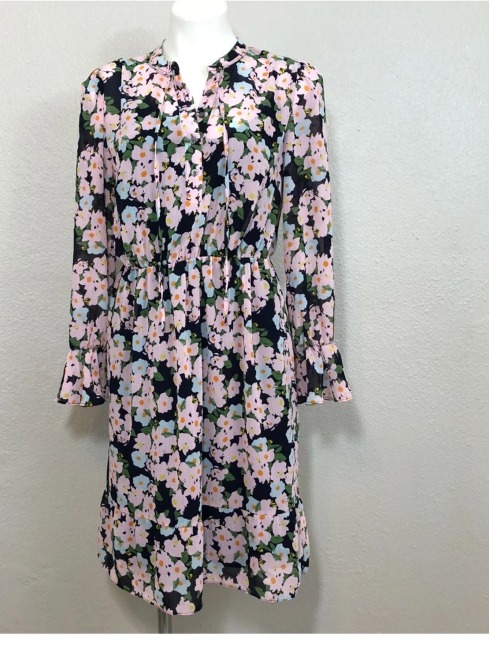 J Crew Mercantile Floral Long-Sleeve Dress ; Size Small
